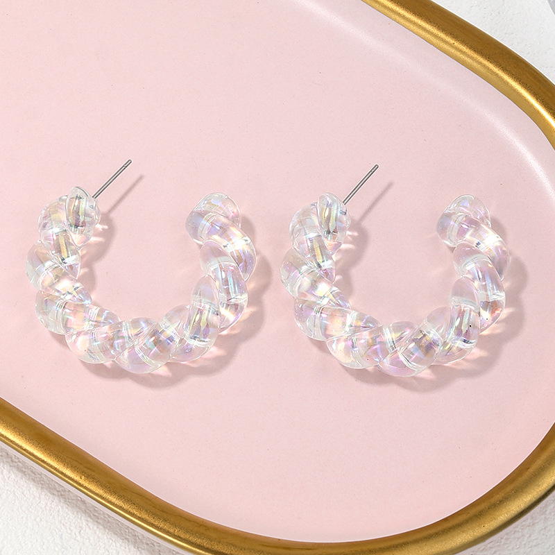 1 Pair Modern Style Sweet Simple Style C Shape Arylic Ear Studs display picture 2