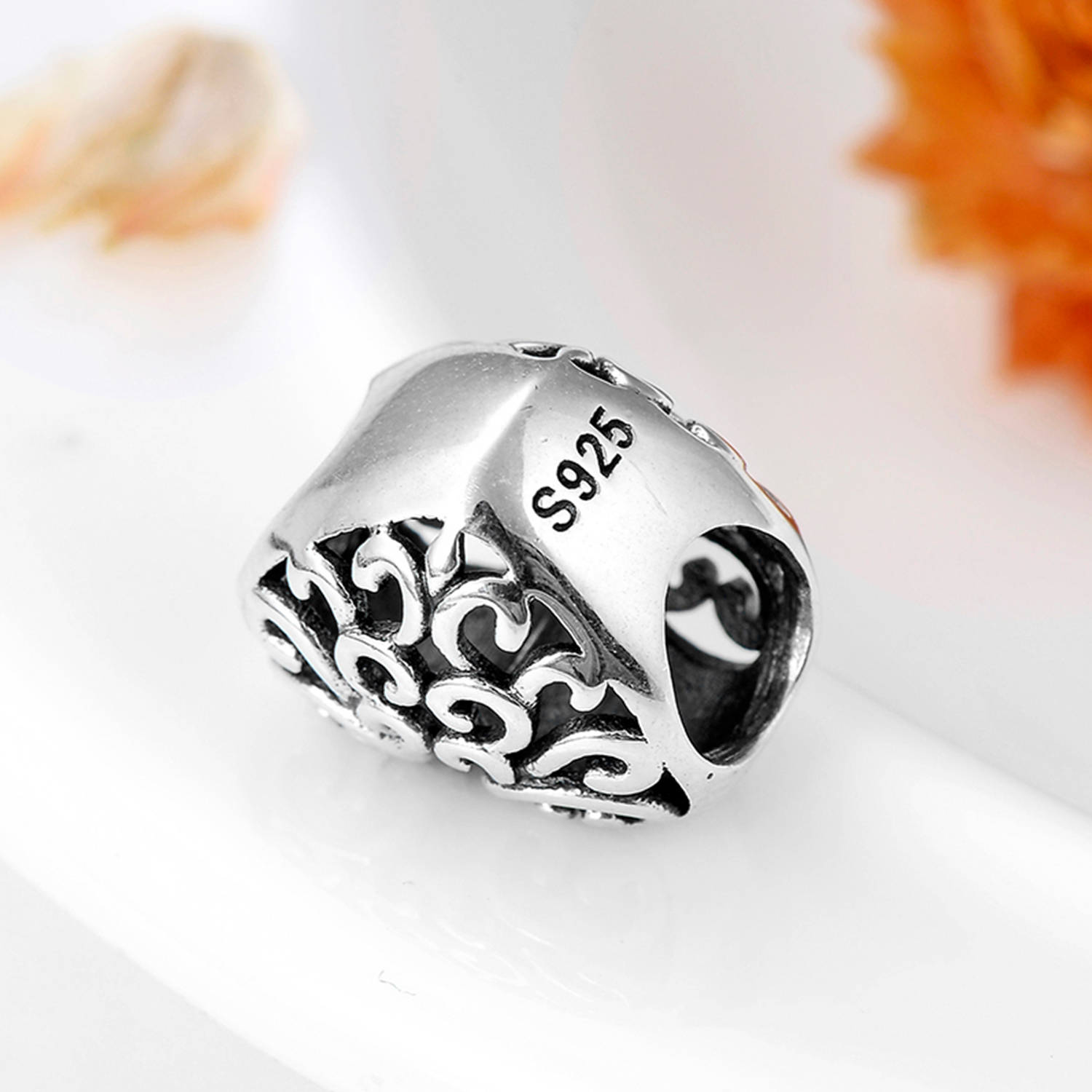 1 Piece Sterling Silver Zircon Inlay Polished Pendant Beads display picture 2
