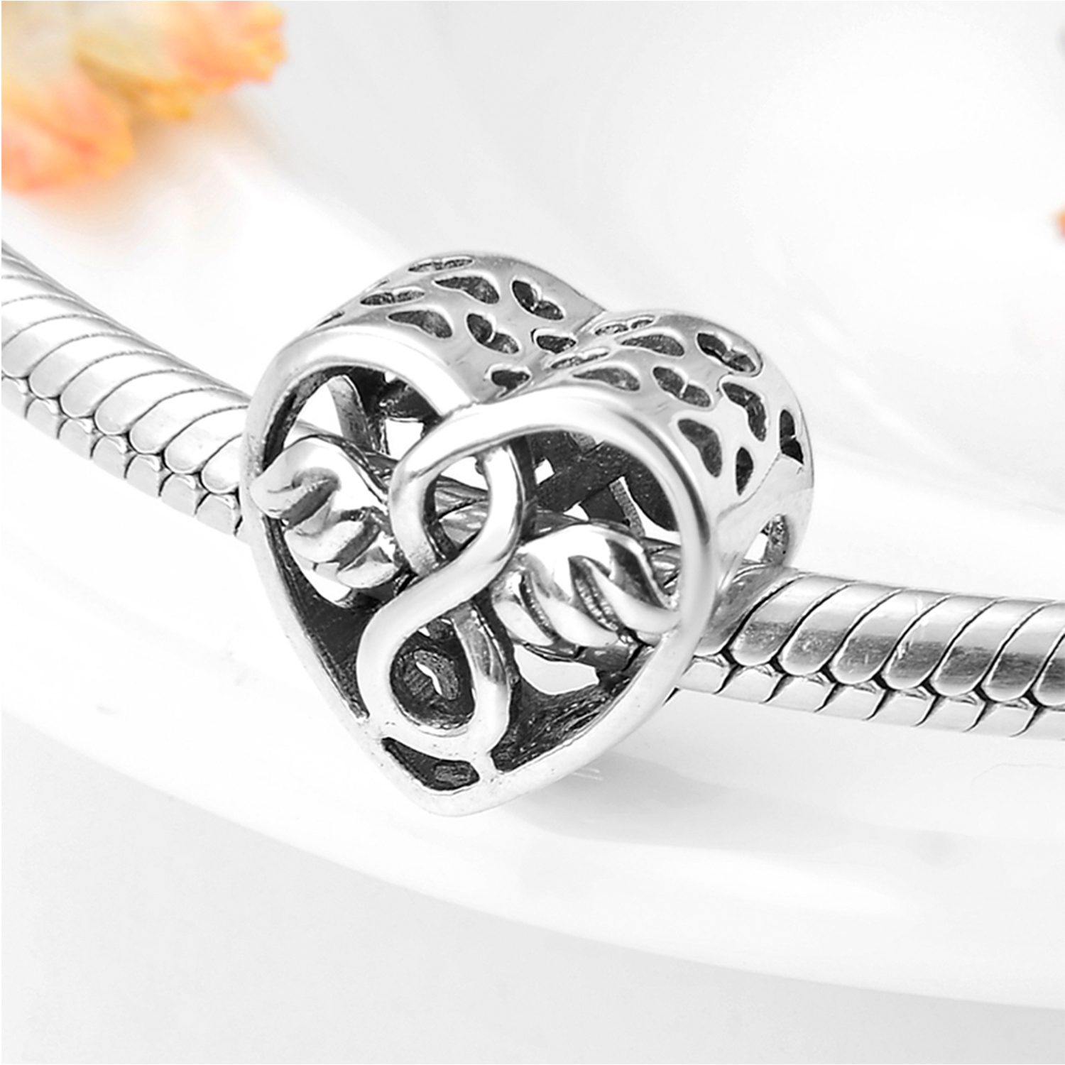 1 Piece Sterling Silver Zircon Inlay Polished Pendant Beads display picture 12