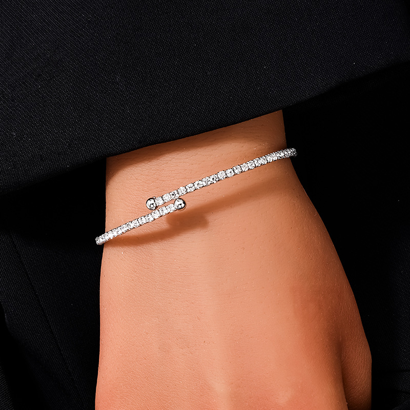 Style Simple Couleur Unie Alliage Placage Incruster Strass Femmes Bracelet display picture 4