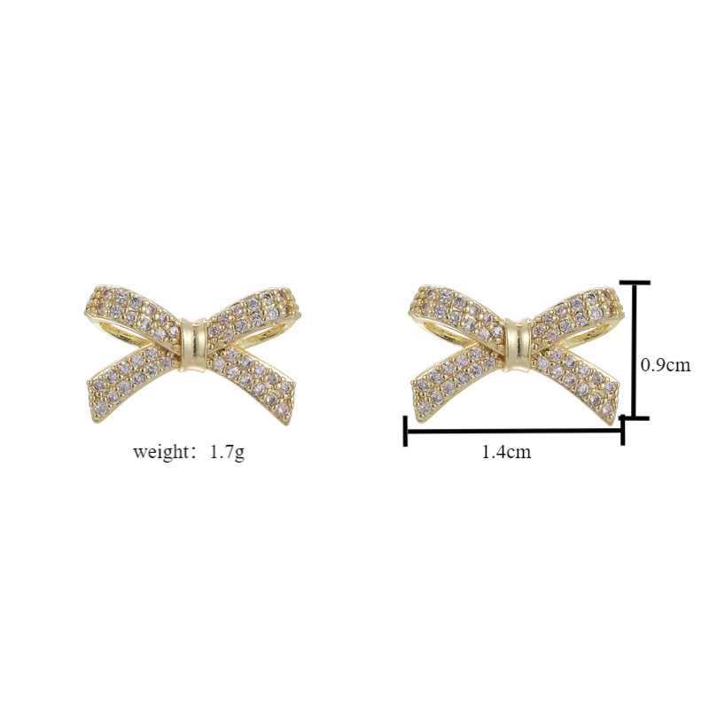 1 Pair Simple Style Bow Knot Copper Ear Studs display picture 1