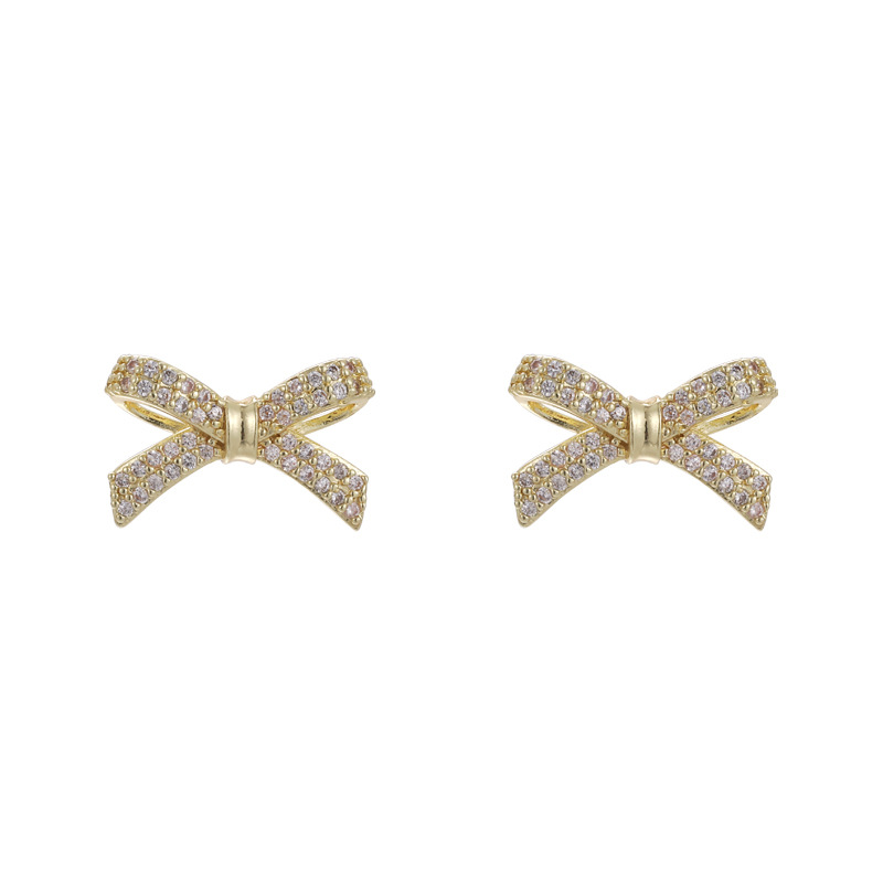1 Pair Simple Style Bow Knot Copper Ear Studs display picture 11