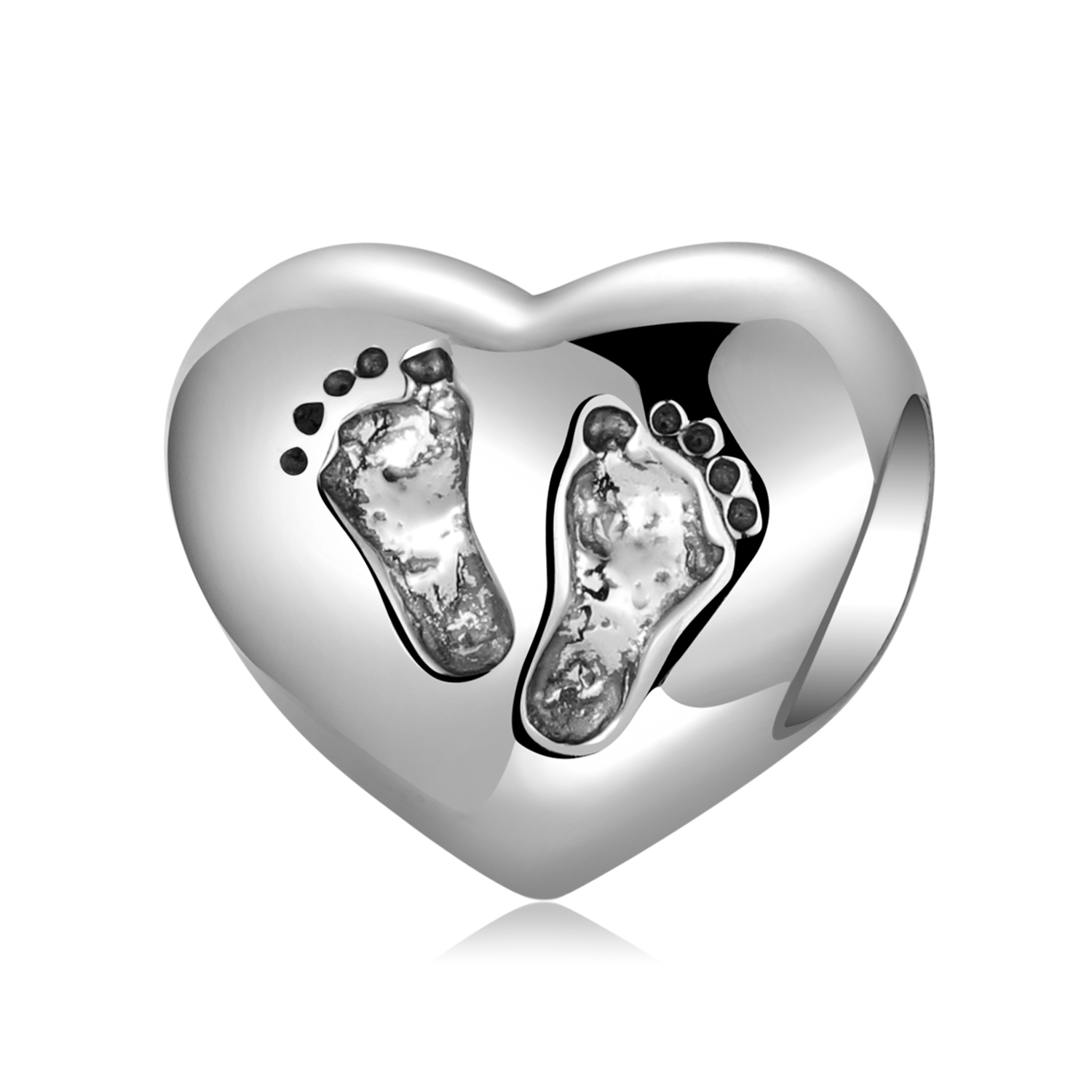 Original Design Simple Style Heart Shape Footprint Whale Sterling Silver Inlay Zircon Jewelry Accessories display picture 10