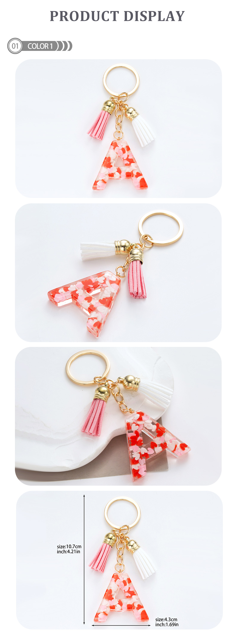 Simple Style Letter Resin Keychain display picture 1