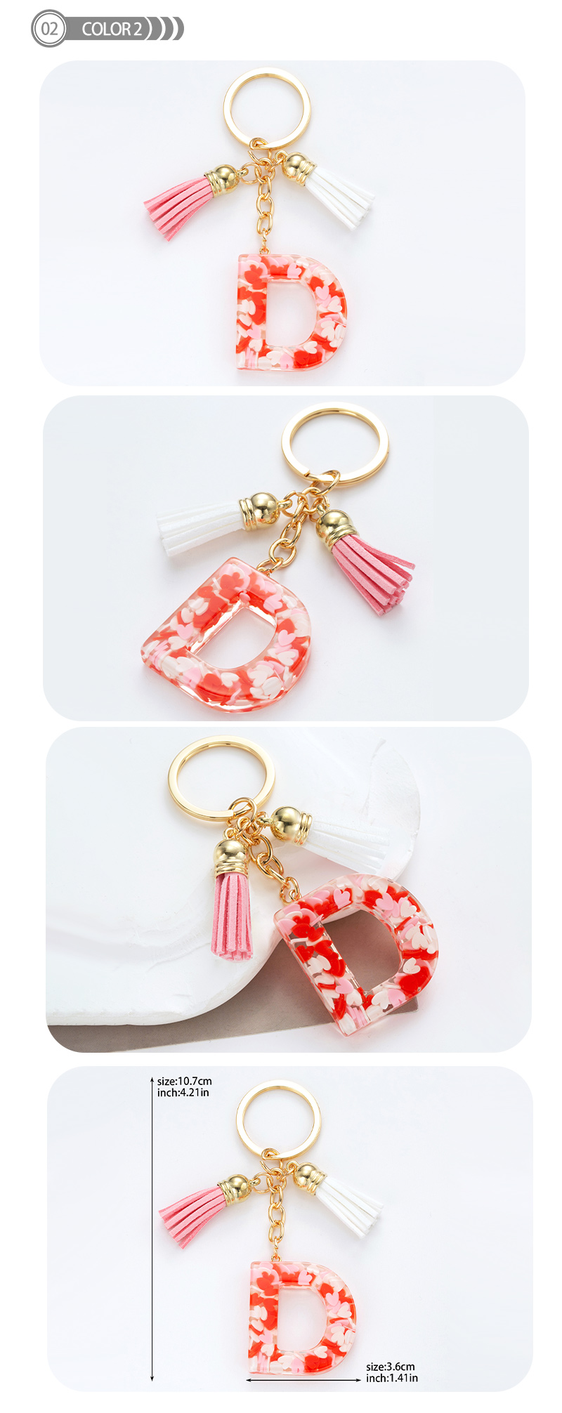 Simple Style Letter Resin Keychain display picture 2