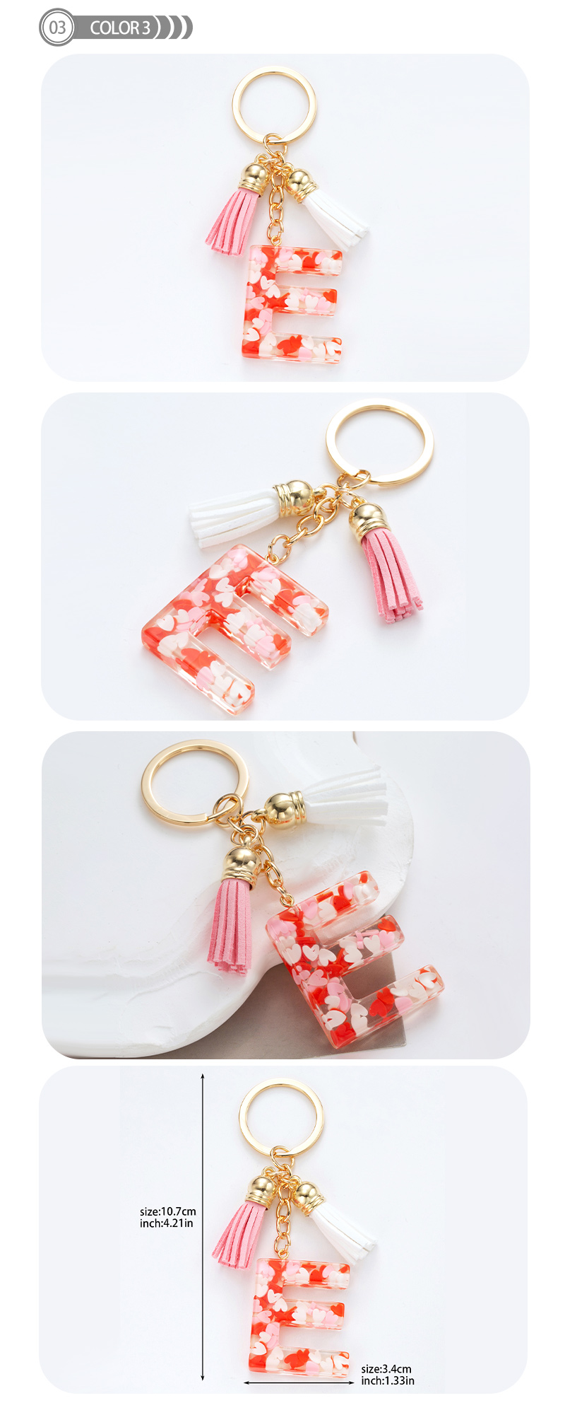 Simple Style Letter Resin Keychain display picture 3