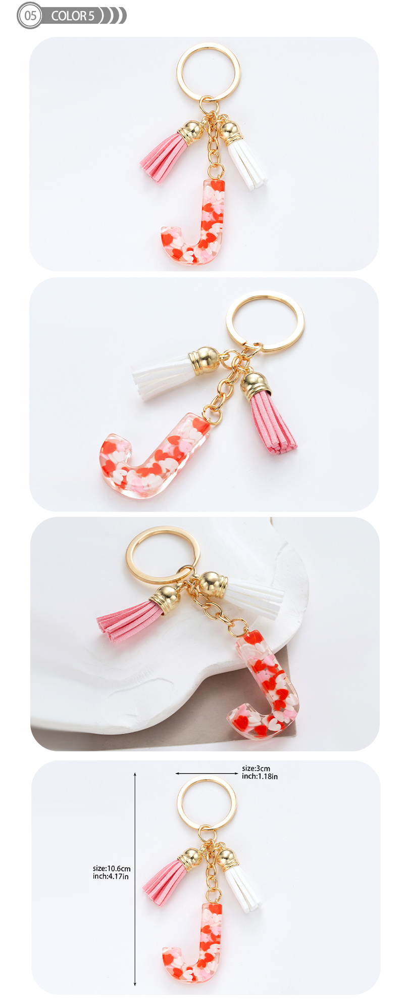 Simple Style Letter Resin Keychain display picture 5