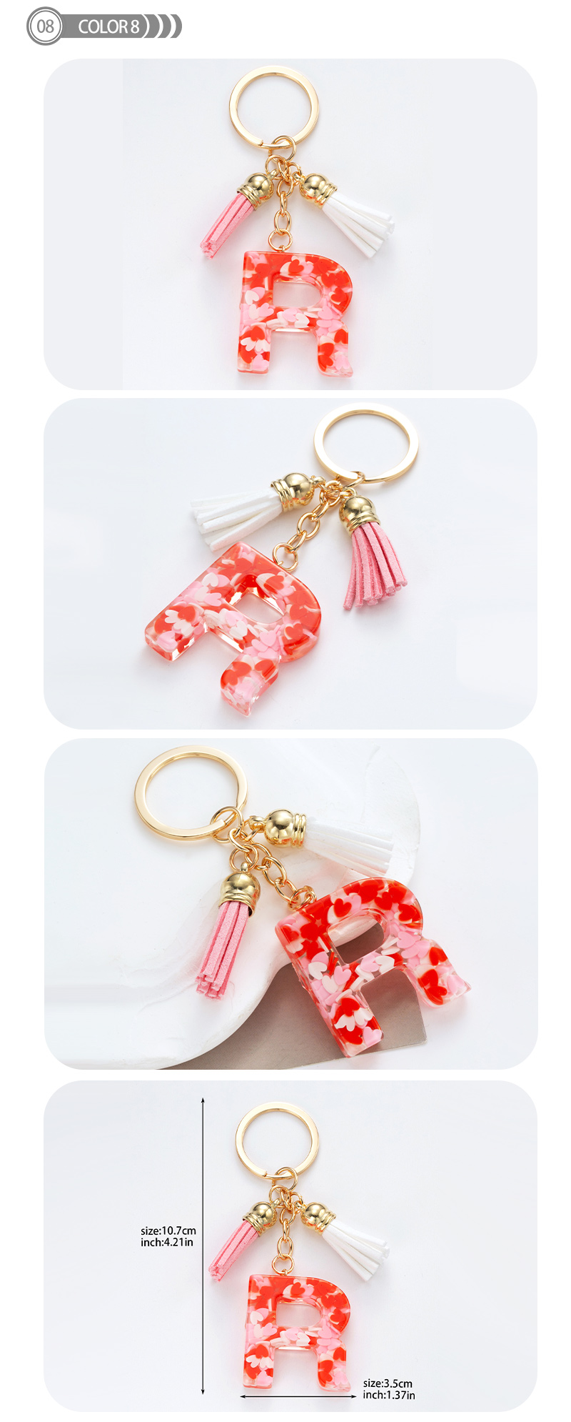 Simple Style Letter Resin Keychain display picture 8