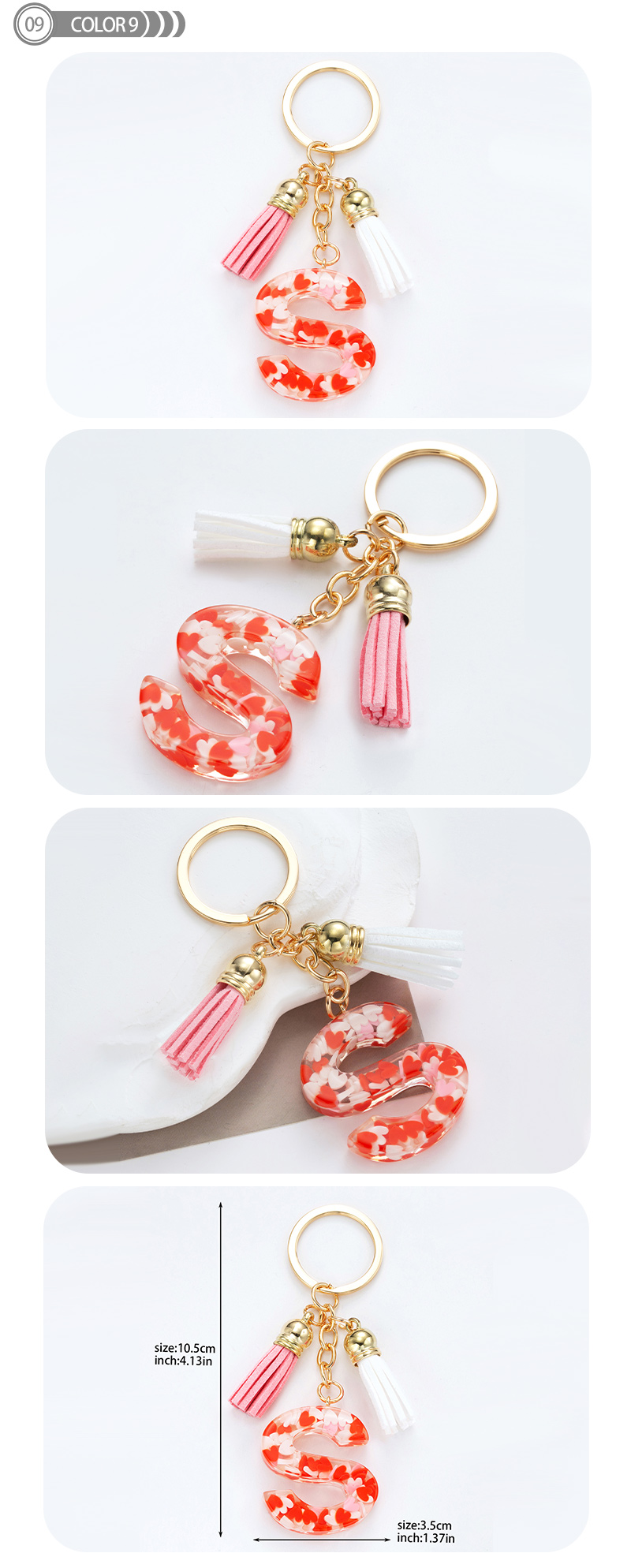 Simple Style Letter Resin Keychain display picture 9