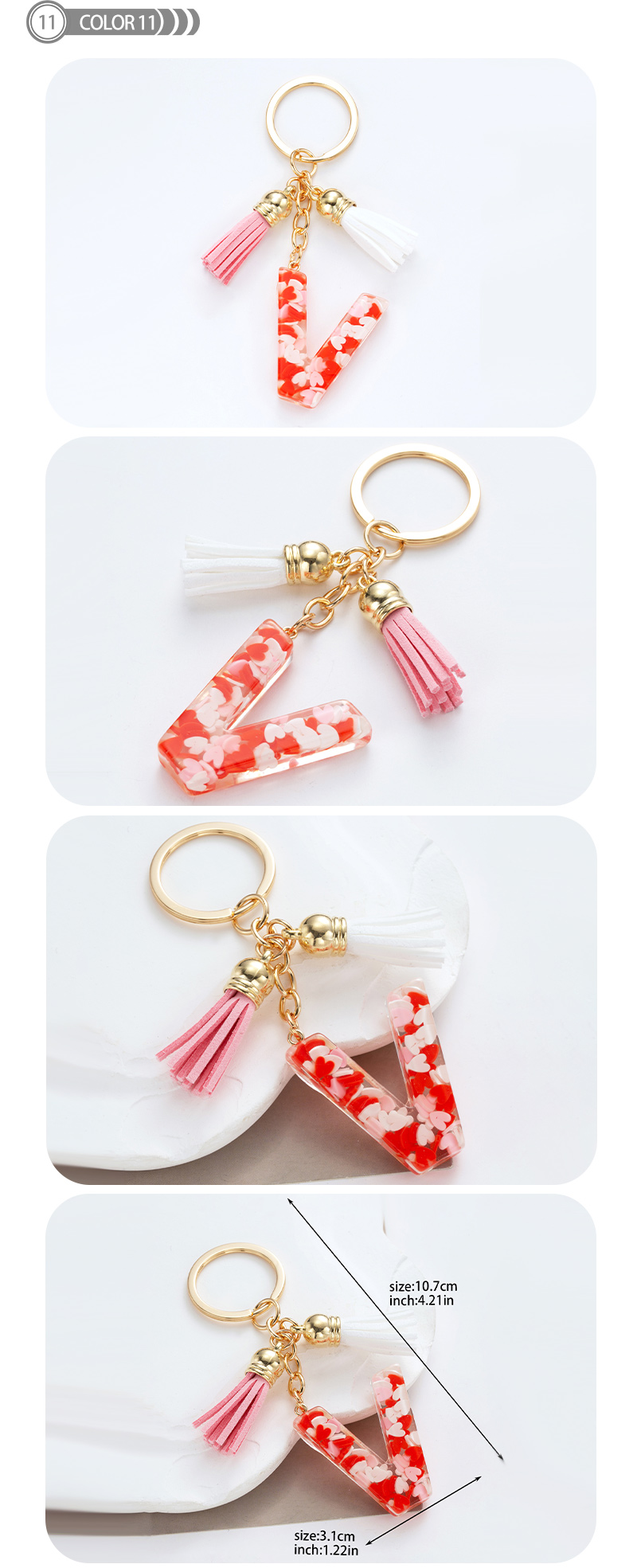 Simple Style Letter Resin Keychain display picture 11