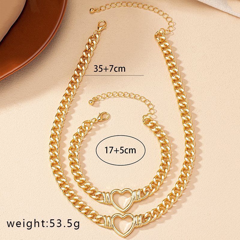 Classical Retro Heart Shape Alloy Plating Women's Bracelets Necklace display picture 7
