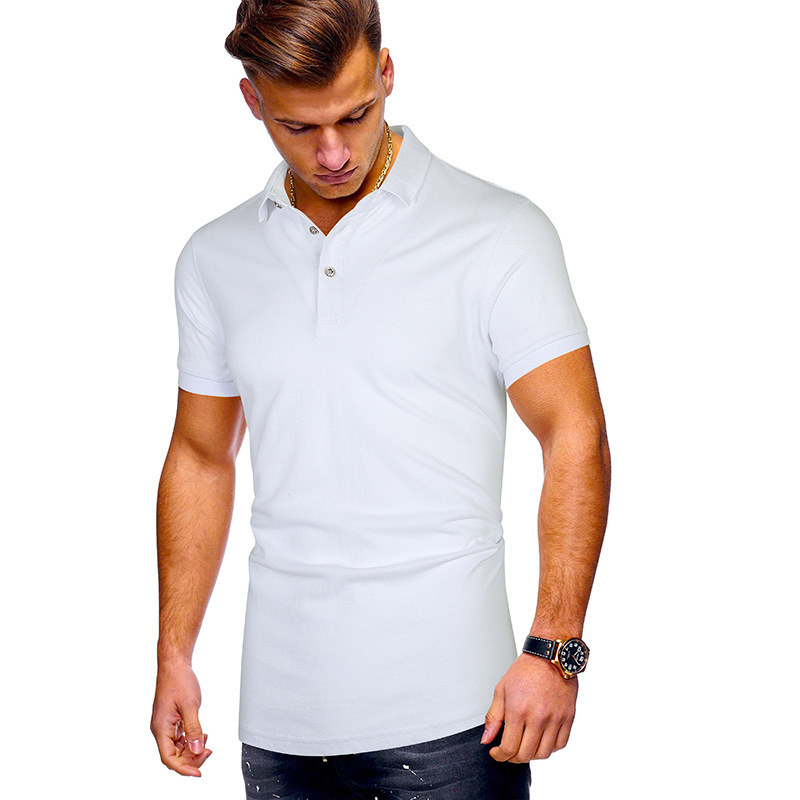 Men's Solid Color Simple Style Classic Style Short Sleeve Loose Turndown display picture 1