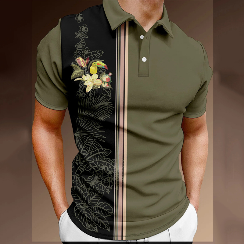 Men's Scenery Vintage Style Short Sleeve Loose Turndown display picture 4