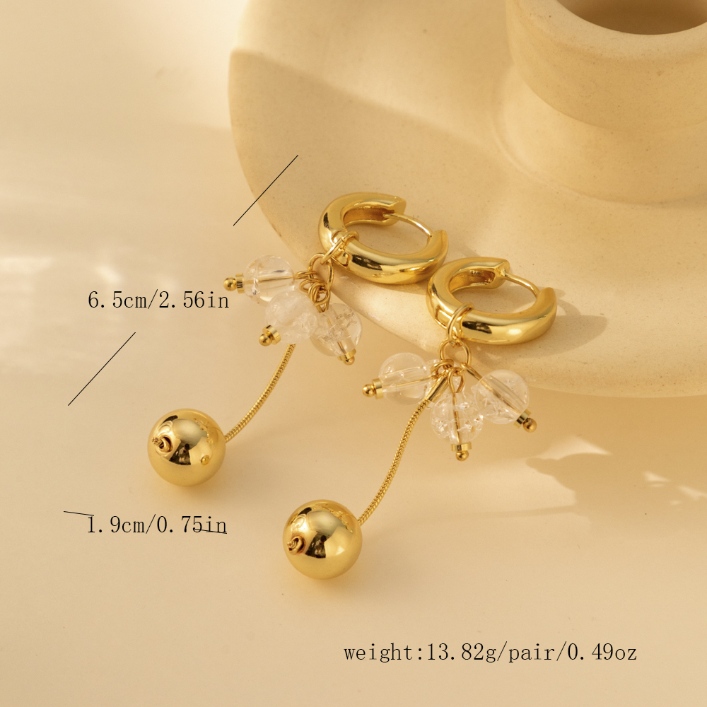 1 Pair Lady Tassel Plating Imitation Pearl Copper Drop Earrings display picture 16