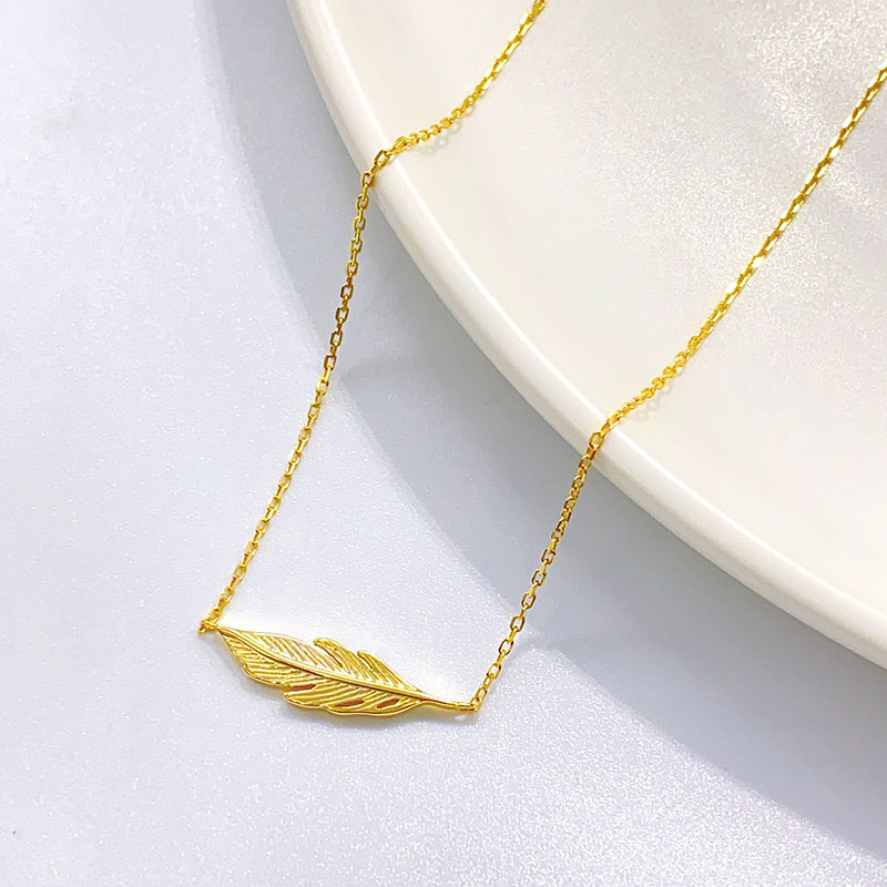 Casual Elegant Leaf Sterling Silver Plating Pendant Necklace display picture 3