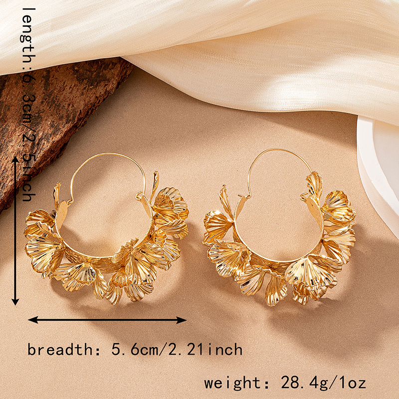 1 Pair Elegant Flower Plating Alloy Ferroalloy 14k Gold Plated Silver Plated Earrings display picture 6