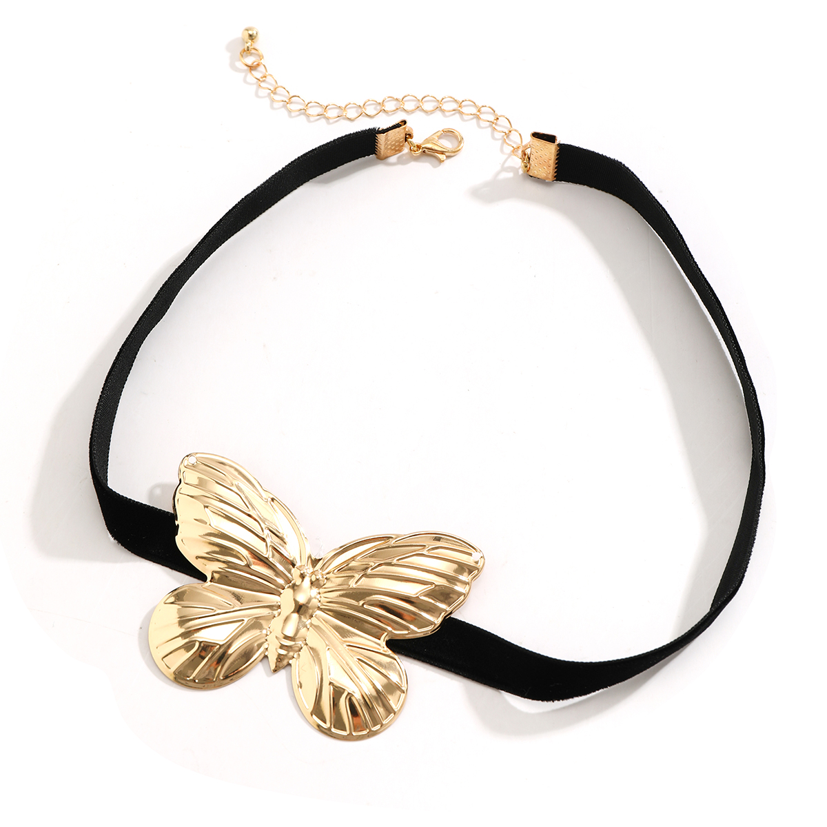 Wholesale Jewelry Retro Simple Style Irregular Butterfly Flannel Iron Patchwork Choker display picture 4