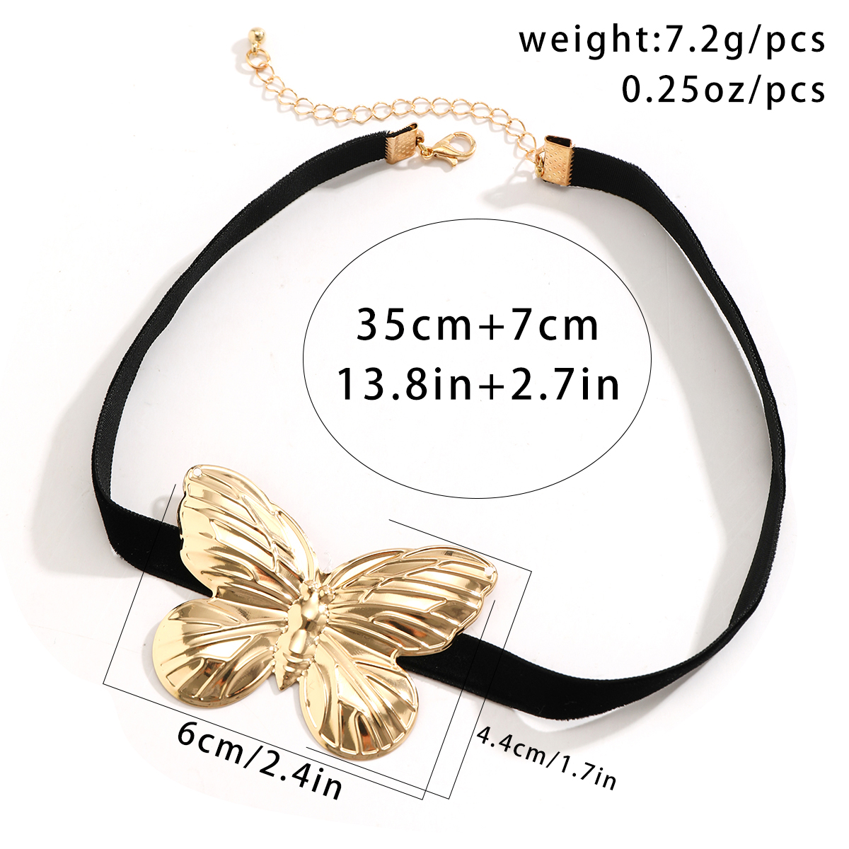 Wholesale Jewelry Retro Simple Style Irregular Butterfly Flannel Iron Patchwork Choker display picture 1