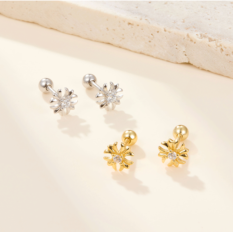 1 Pair Vintage Style Streetwear Shiny Cross Plating Inlay Sterling Silver Zircon 18k Gold Plated White Gold Plated Ear Studs display picture 3