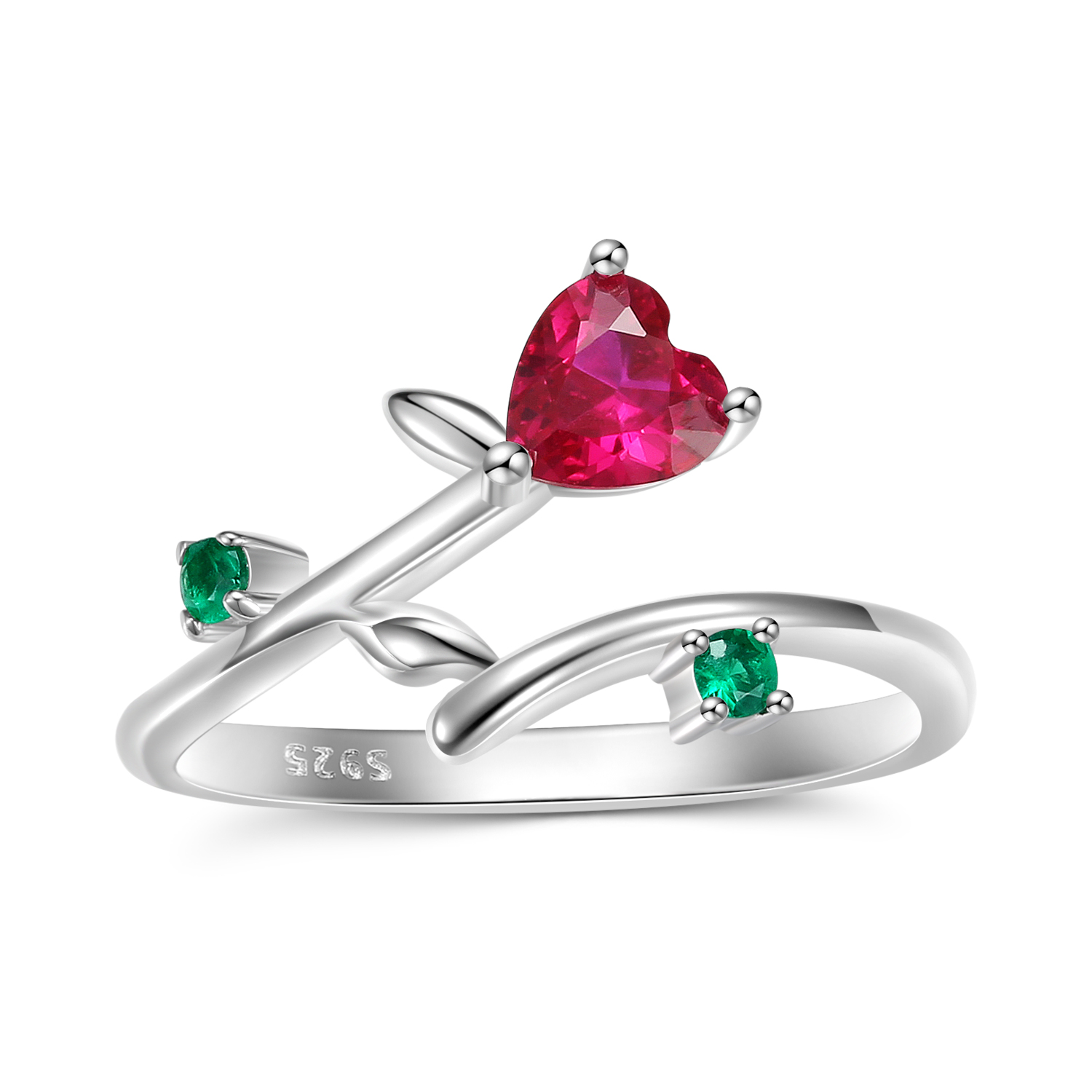 Dessin Original Romantique Style Simple Rose Argent Sterling Placage Incruster Zircon Anneau Ouvert display picture 2