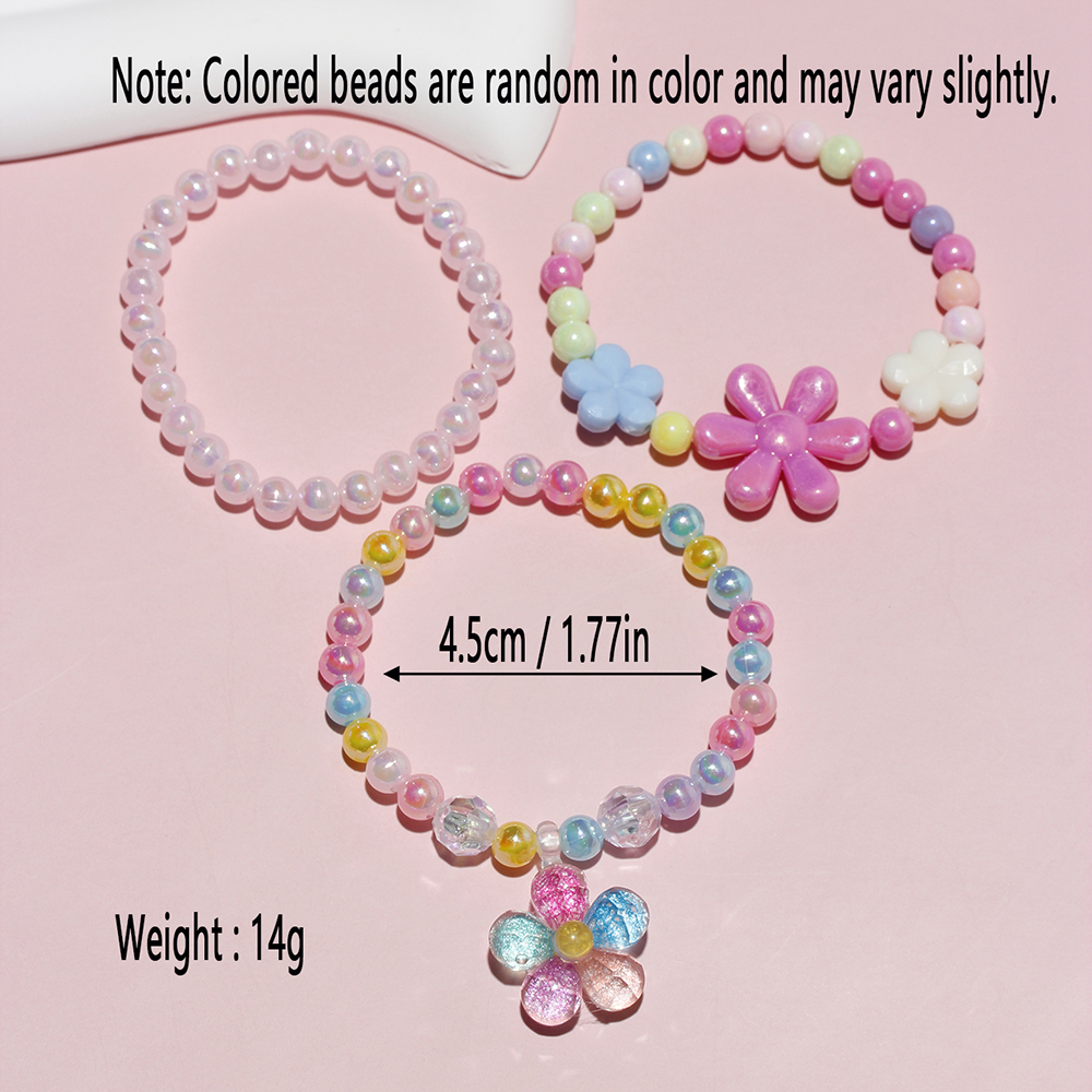 Princess Sweet Flower Arylic Plastic Resin Beaded Girl's Bracelets display picture 3