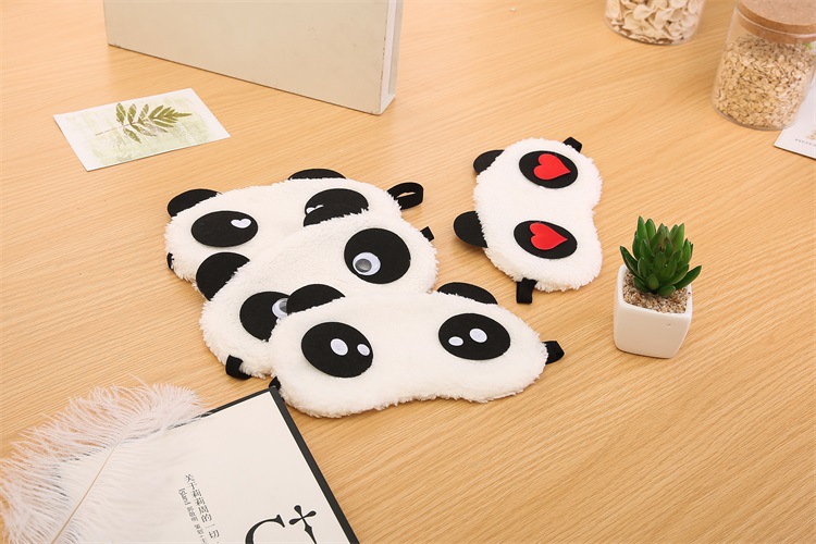 Cute Panda Cotton Blend Plush Polyester Eye Mask display picture 2
