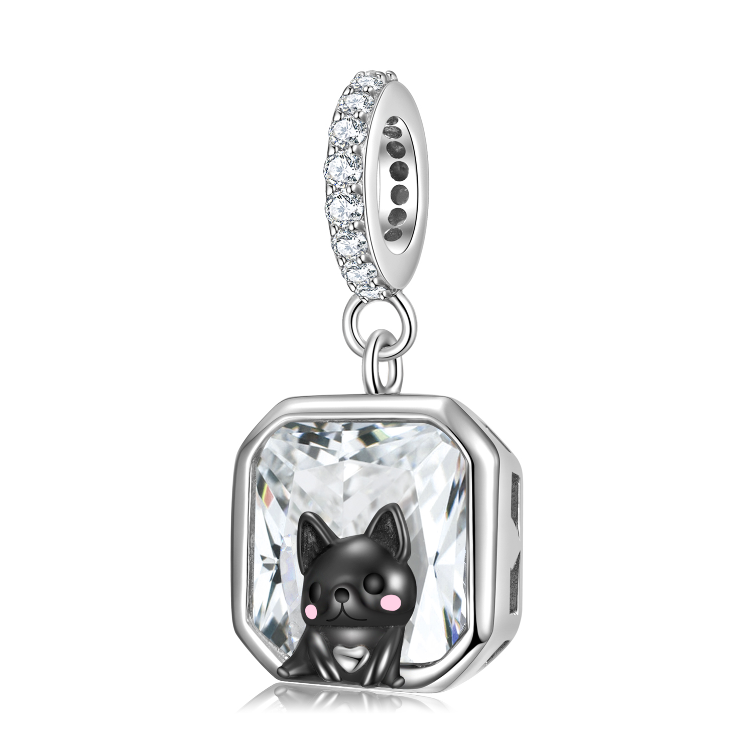 Original Design Cute Simple Style Rabbit Animal Dog Sterling Silver Inlay Zircon Jewelry Accessories display picture 25