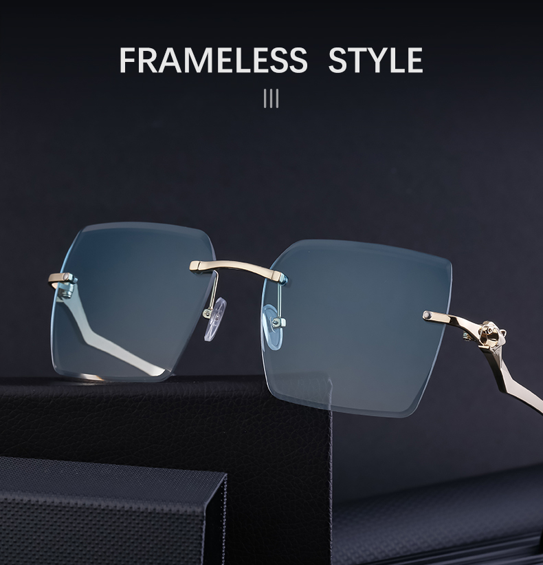 Streetwear Solid Color Pc Square Frameless Men's Sunglasses display picture 2