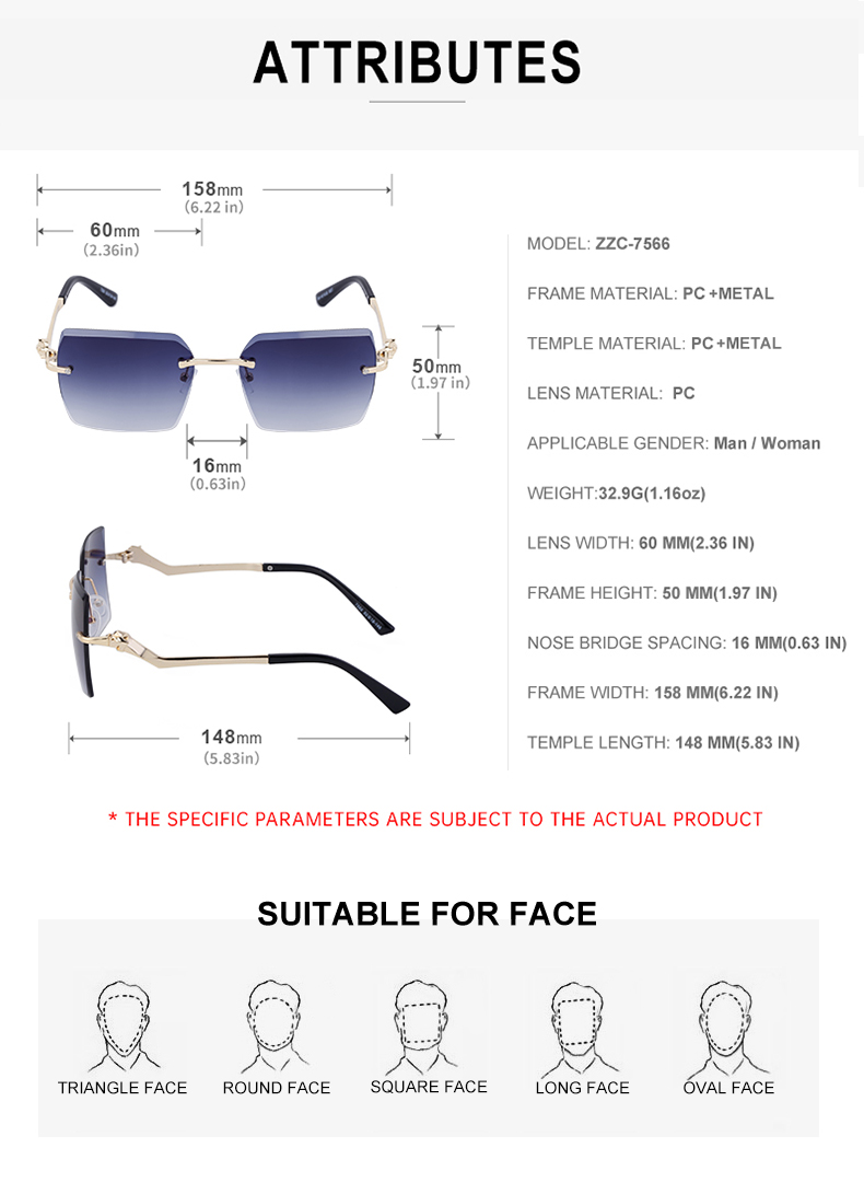 Streetwear Solid Color Pc Square Frameless Men's Sunglasses display picture 8