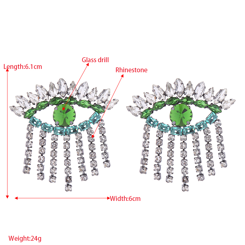 1 Paar Elegant Glam Auge Inlay Legierung Strass Strasssteine Tropfenohrringe display picture 1