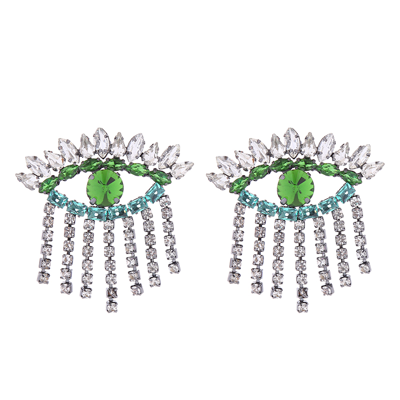 1 Pair Elegant Glam Eye Inlay Alloy Rhinestone Rhinestones Drop Earrings display picture 6