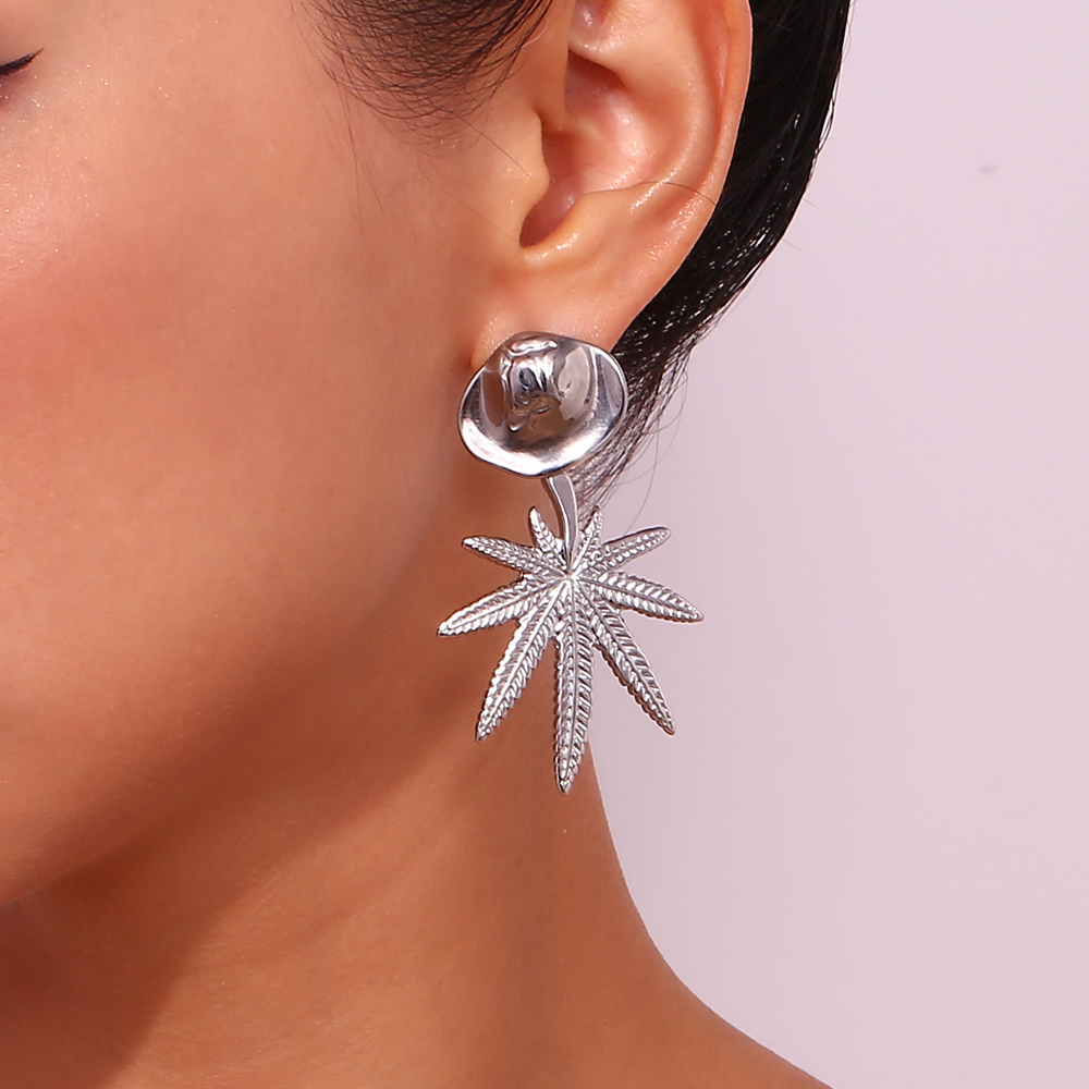 1 Pair Vintage Style Simple Style Classic Style Coconut Tree Plating Stainless Steel 18k Gold Plated Drop Earrings display picture 15