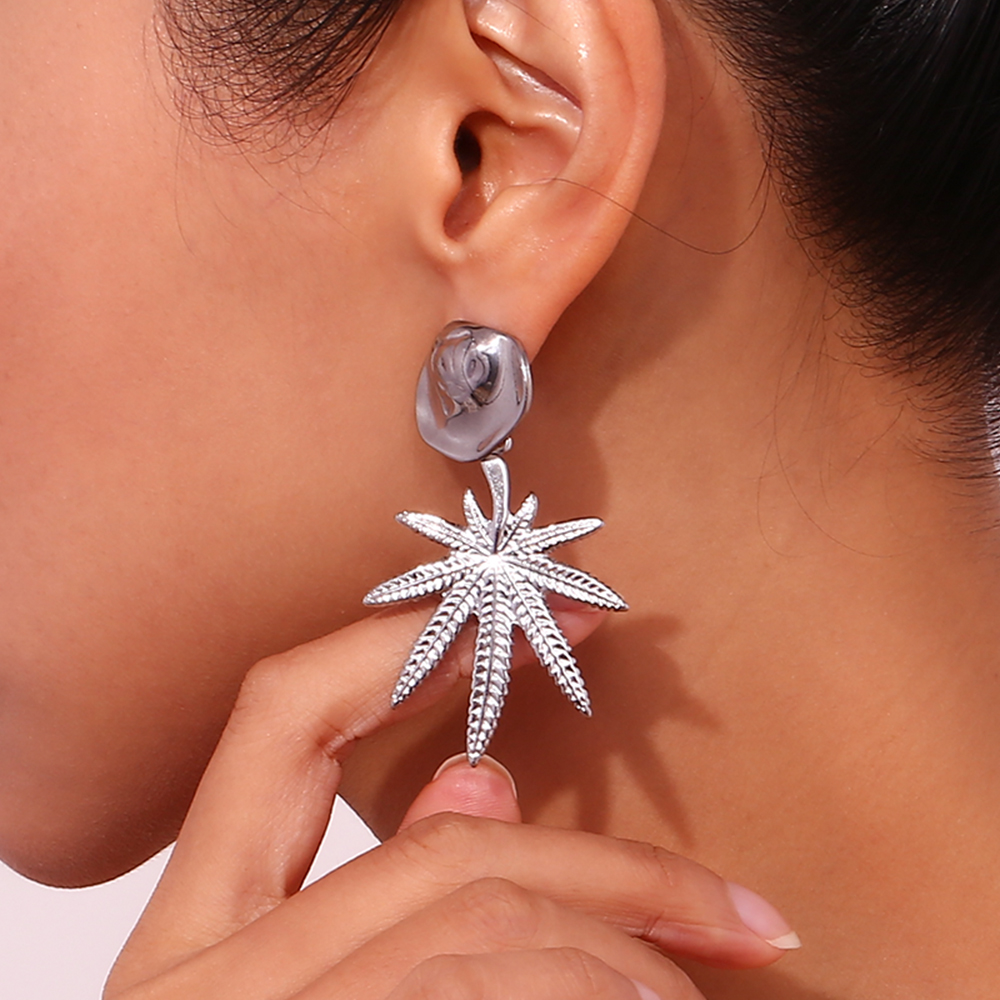 1 Pair Vintage Style Simple Style Classic Style Coconut Tree Plating Stainless Steel 18k Gold Plated Drop Earrings display picture 13