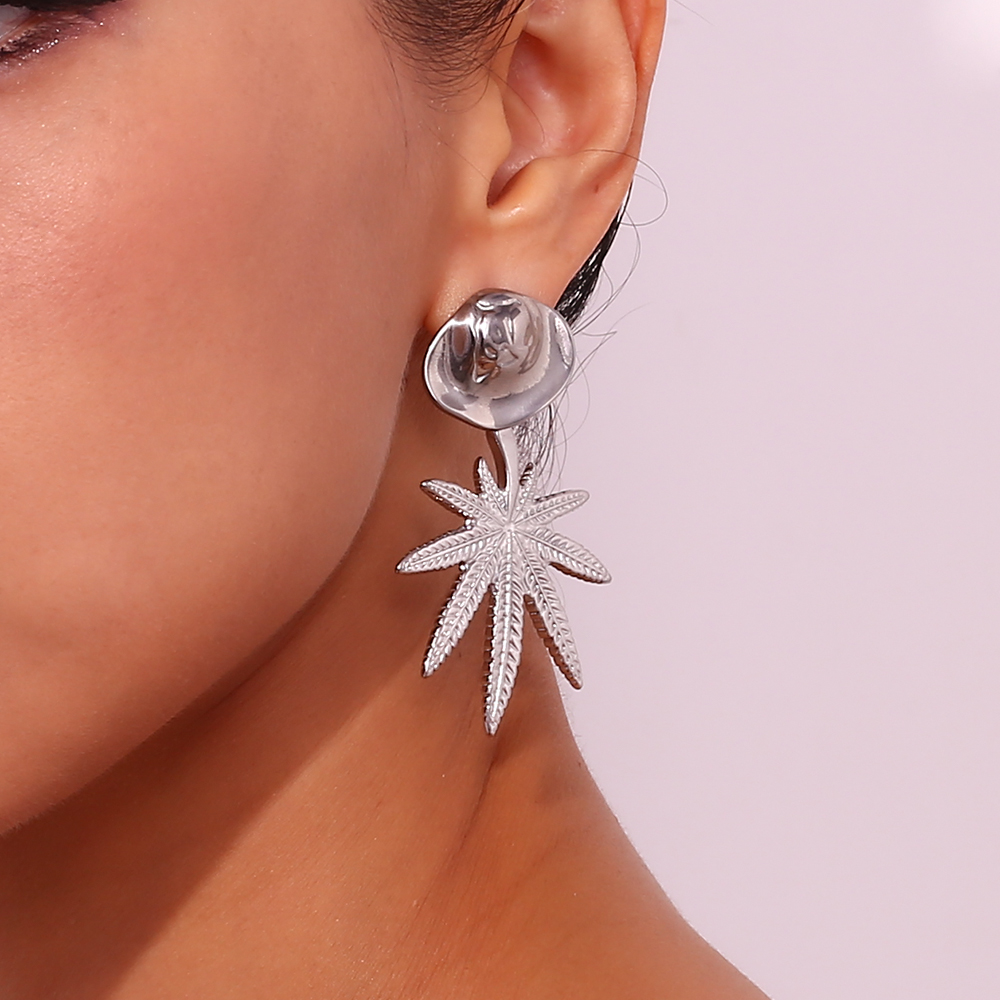 1 Pair Vintage Style Simple Style Classic Style Coconut Tree Plating Stainless Steel 18k Gold Plated Drop Earrings display picture 12