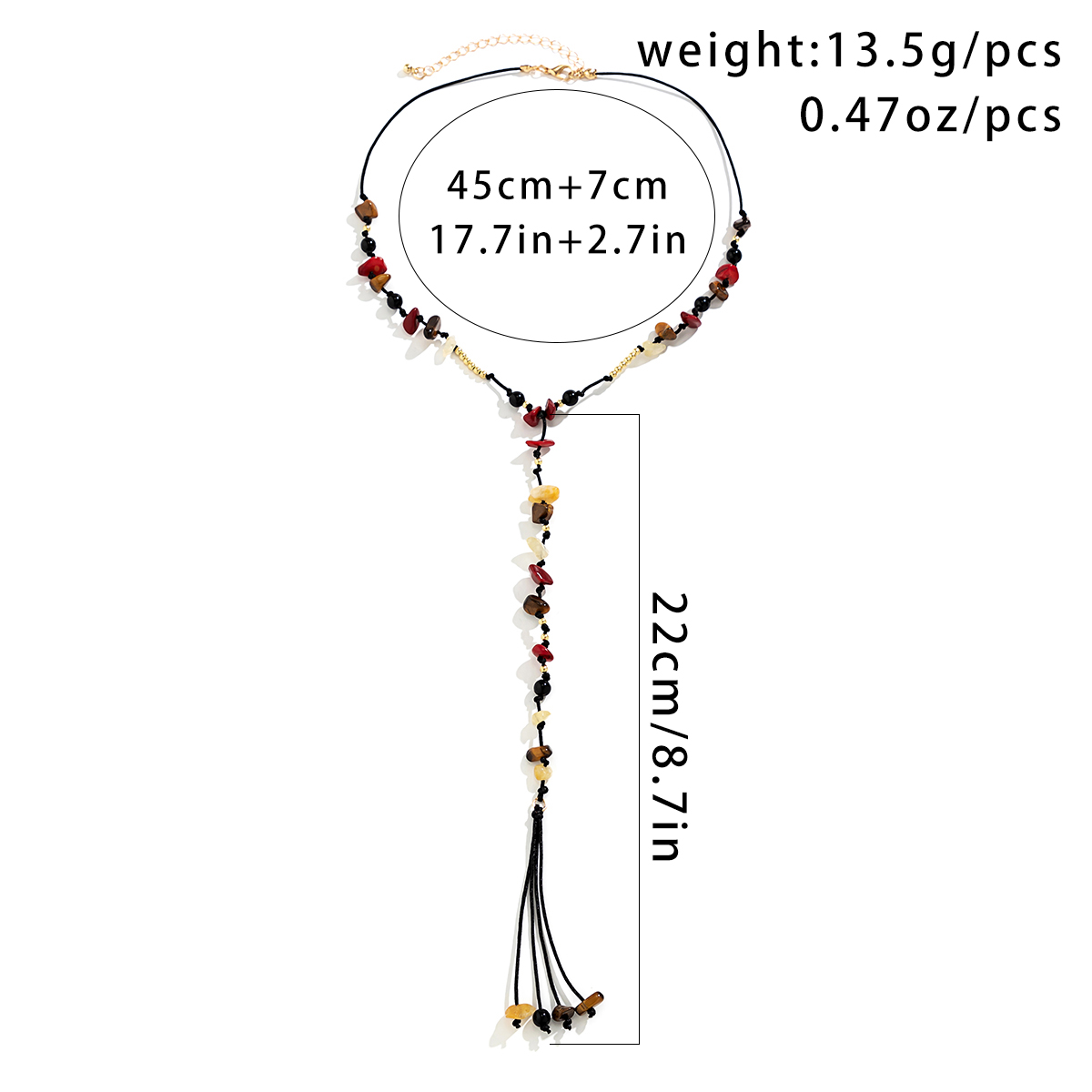 Retro Simple Style Irregular Turquoise Seed Bead Wax Line Beaded Tassel Women's Sweater Chain display picture 1