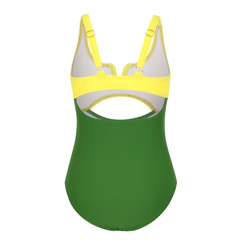 Girl's Color Block One-pieces Kids Swimwear display picture 2