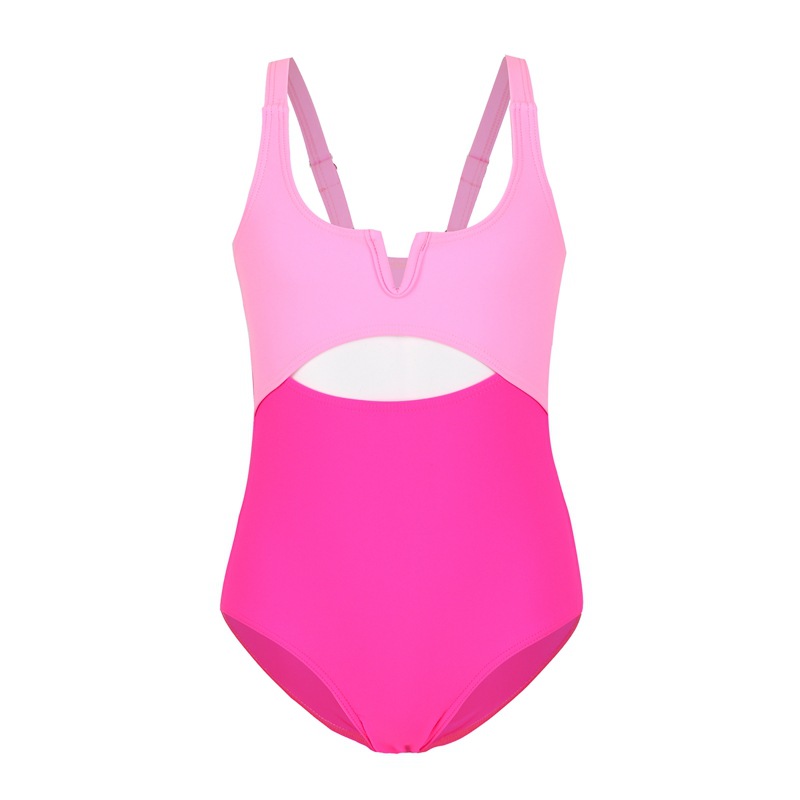 Girl's Color Block One-pieces Kids Swimwear display picture 3