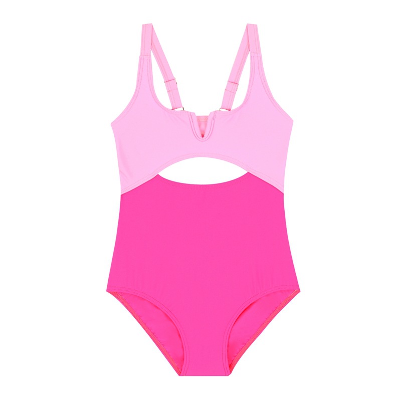 Girl's Color Block One-pieces Kids Swimwear display picture 11