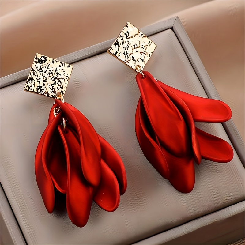 1 Pair Elegant Simple Style Flower Tassel Alloy Drop Earrings display picture 1