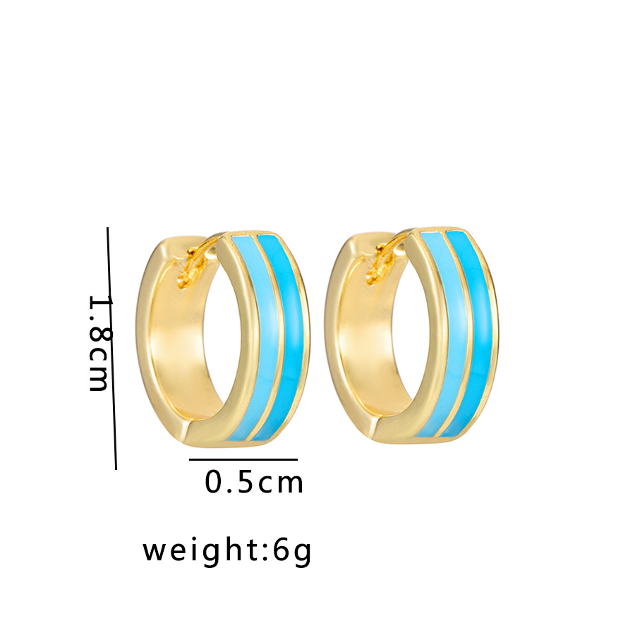 1 Pair Sweet Round Enamel Plating Zinc Alloy Earrings display picture 1