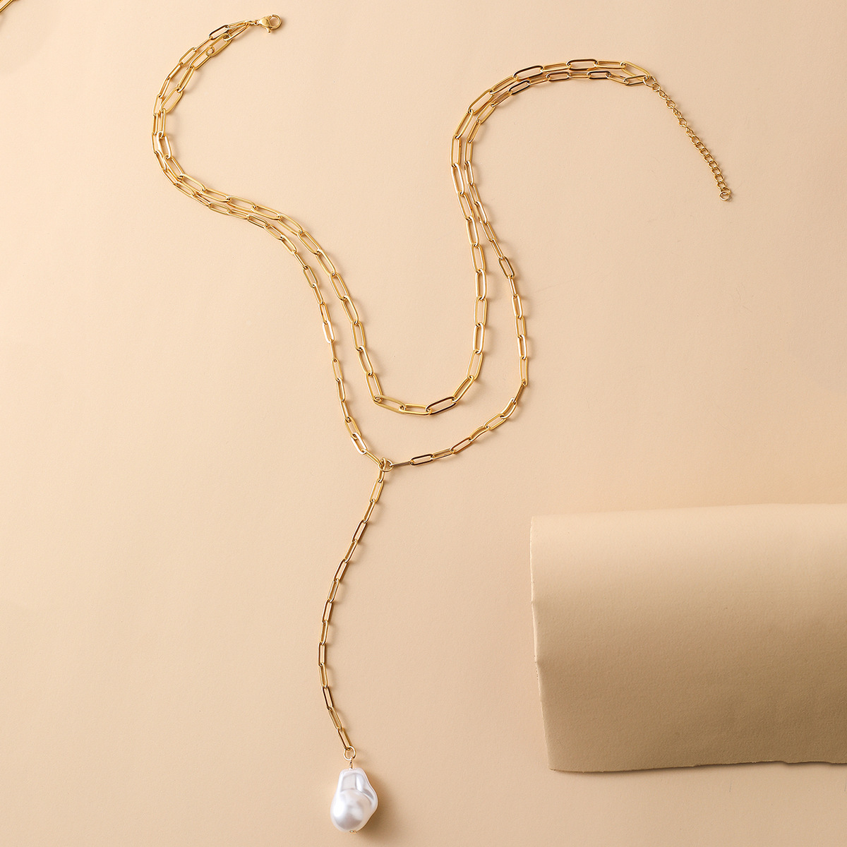 Einfacher Stil Irregulär Rostfreier Stahl Perle Überzug Doppellagige Halsketten display picture 3