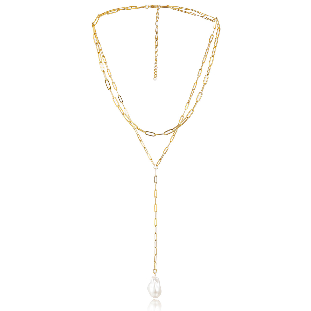 Einfacher Stil Irregulär Rostfreier Stahl Perle Überzug Doppellagige Halsketten display picture 5