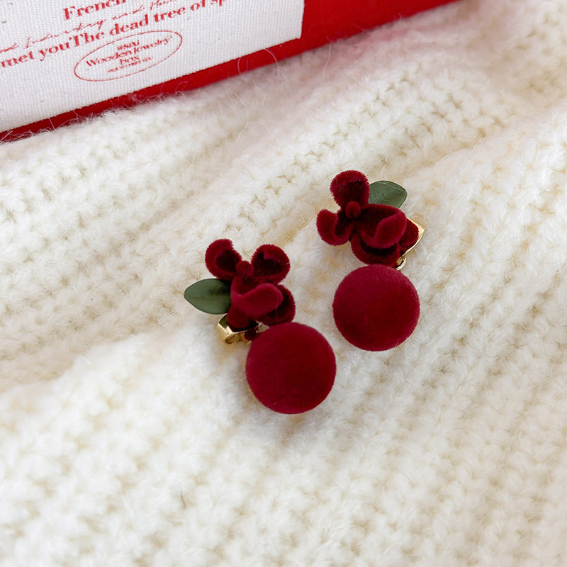 1 Pair Pastoral Simple Style Flower Alloy Resin Ear Studs display picture 3