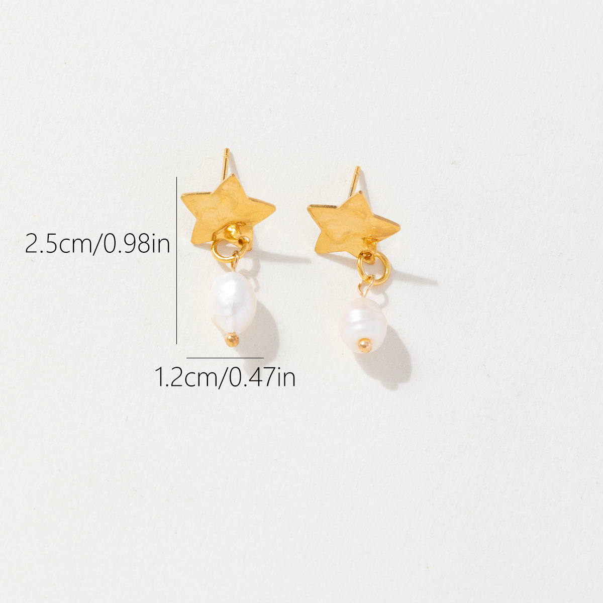 1 Pair Ig Style Vintage Style Korean Style Star Pearl Stainless Steel Drop Earrings display picture 1