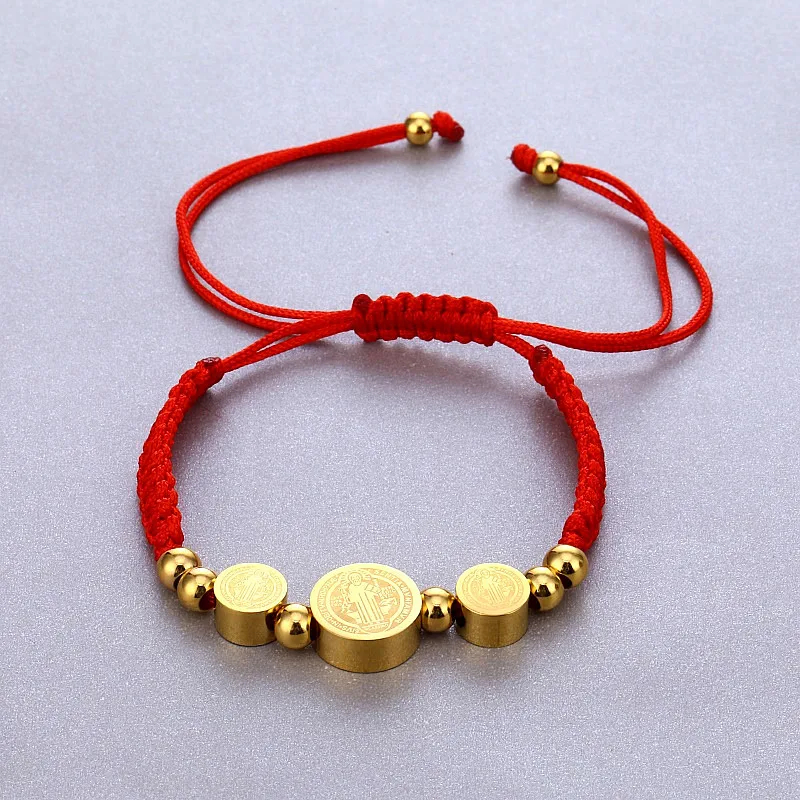 Vintage Style Human Round Stainless Steel Beaded Plating 18k Gold Plated Unisex Drawstring Bracelets display picture 6