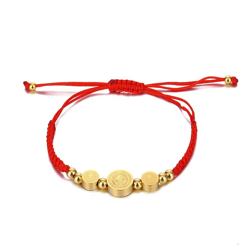Vintage Style Human Round Stainless Steel Beaded Plating 18k Gold Plated Unisex Drawstring Bracelets display picture 3