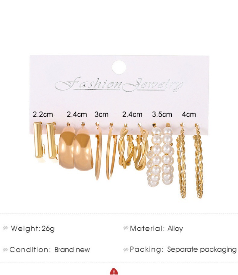 Wholesale Jewelry Simple Style Solid Color Alloy Pearl Plating Earrings display picture 1