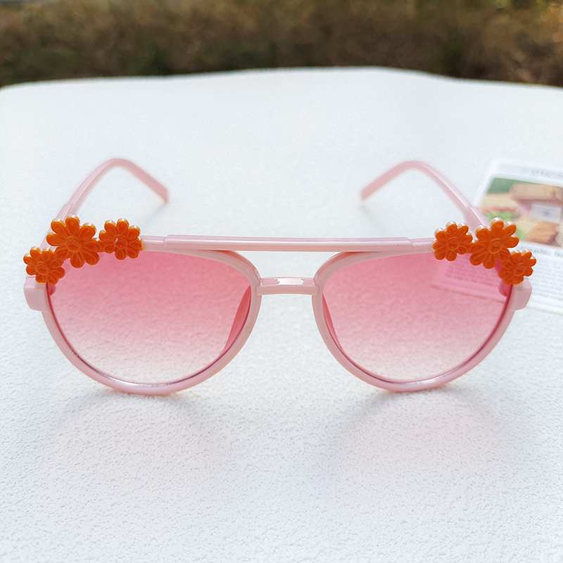 Sweet Artistic Flower Pc Resin Oval Frame Full Frame Kids Sunglasses display picture 5