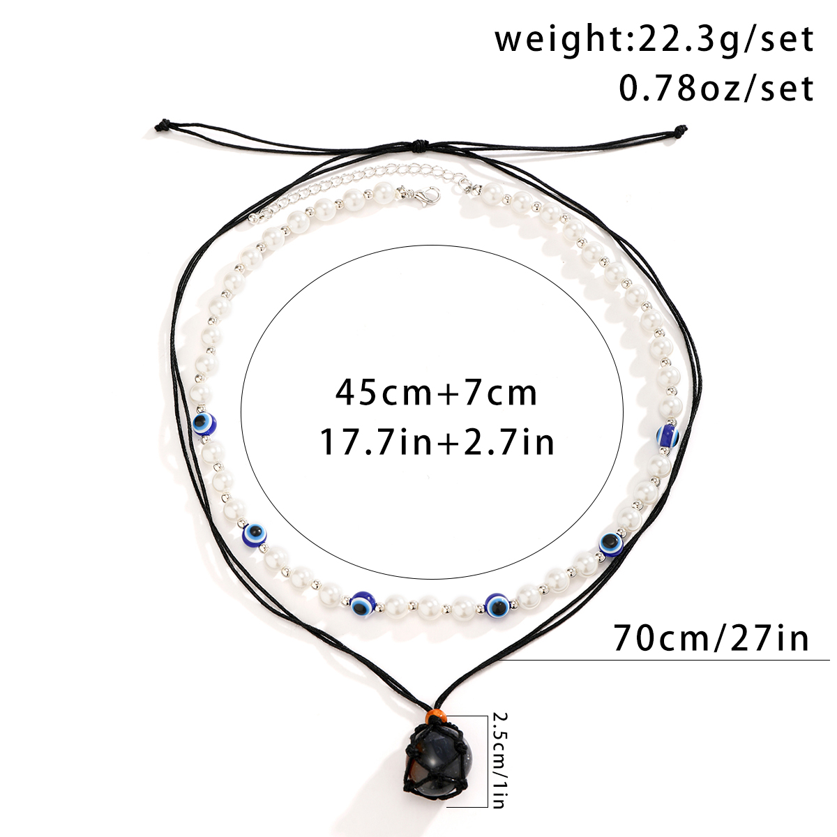 Retro Simple Style Classic Style Irregular Round Eye Ccb Imitation Pearl Stone Beaded Three-dimensional Women's Necklace display picture 1
