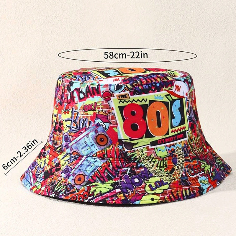 Unisex Casual Punk Graffiti Painted Flat Eaves Bucket Hat display picture 1